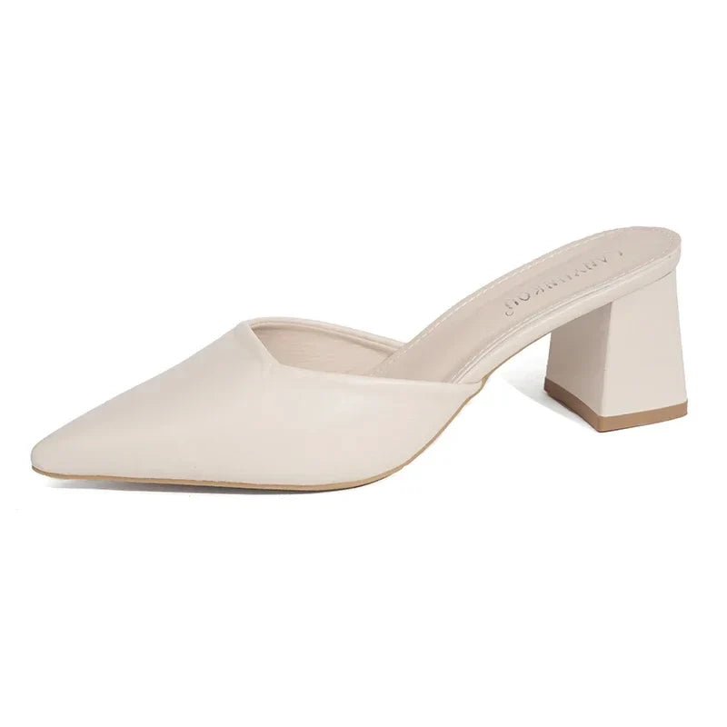 Pointed Toe Winter Plush Warm Closed Toe Comfortable Slippers Low Heel Pumps