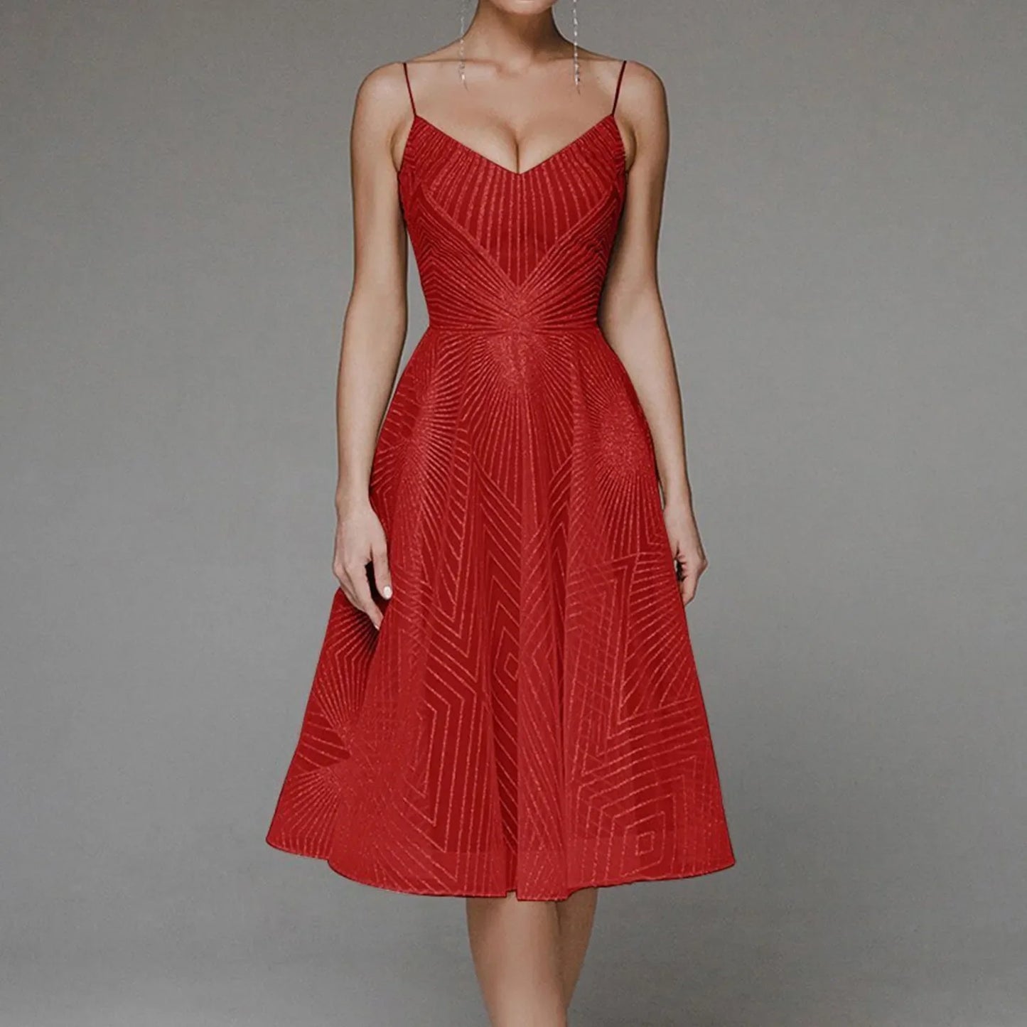 Luxurious Long Formal Party Elegant Evening Midi Dress