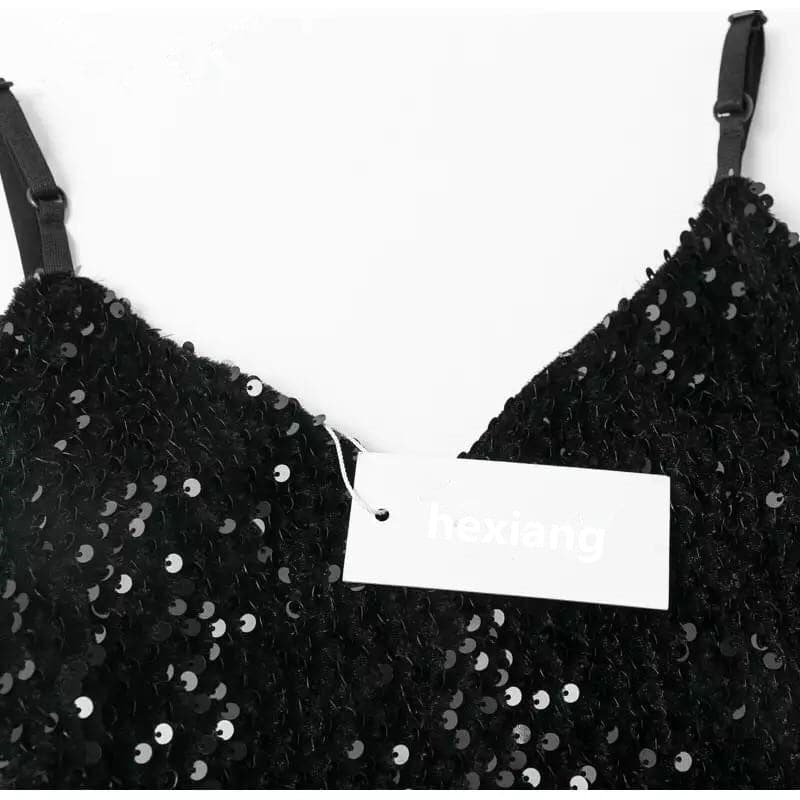 V-neck Sequined Long Dress