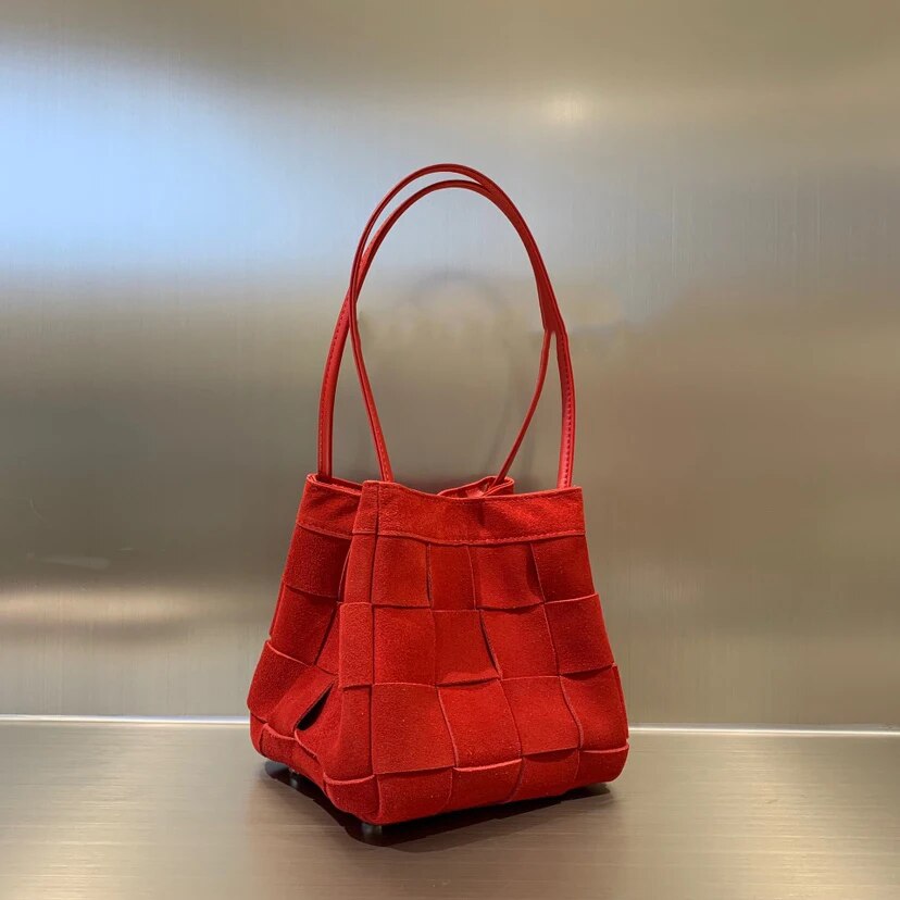 Aili Suede Lattice Bucket Bags