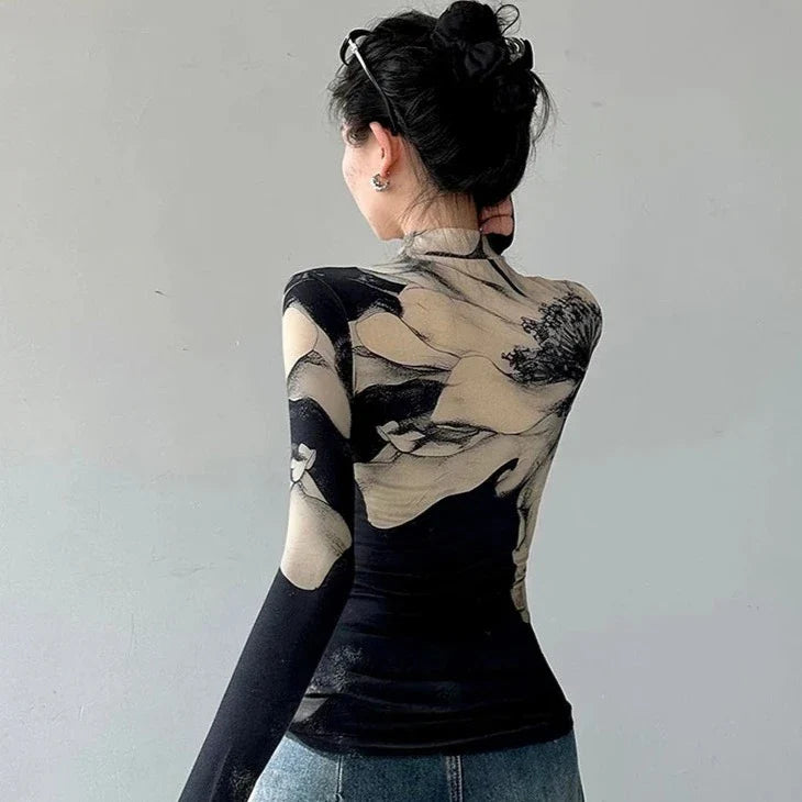 Amalie Art Floral Watercolor Print Tissue Top