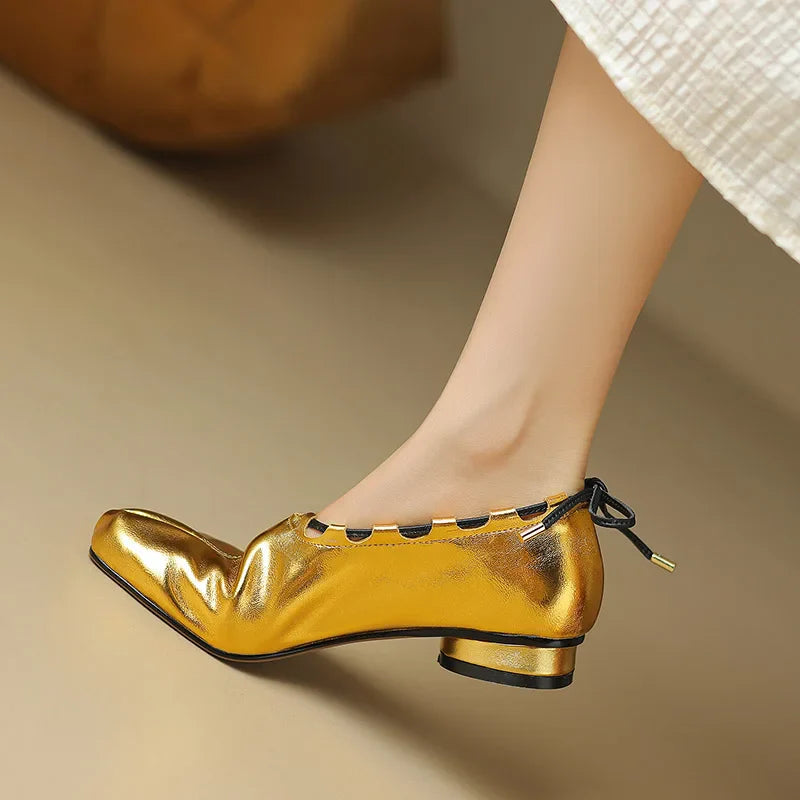 Eara Split Toe Rope Tie Moccasin Flats