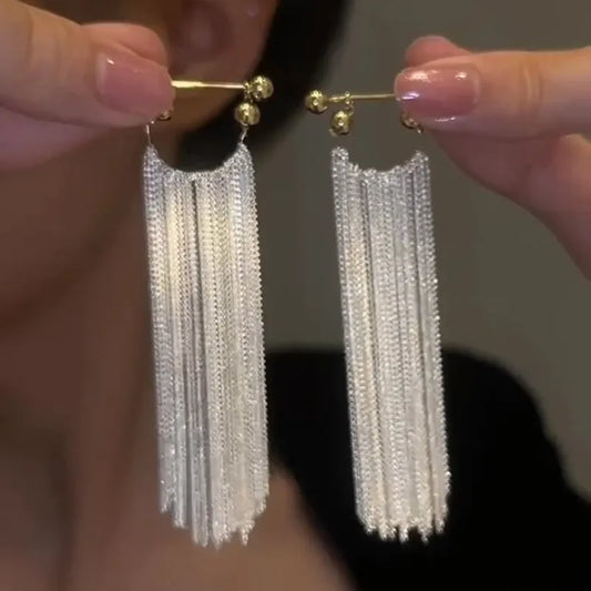 Bar and Tassel Drop Earrings