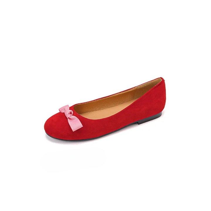 Mariana Ribbon Suede Ballet Flats