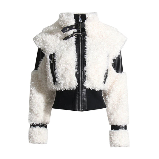 Estella Faux Fur Patchwork Bomber Jacket
