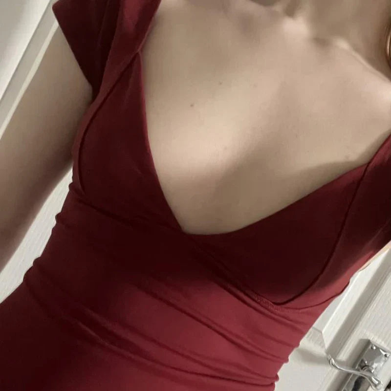 V-Neck Long Sleeve Streetwear Crop Top