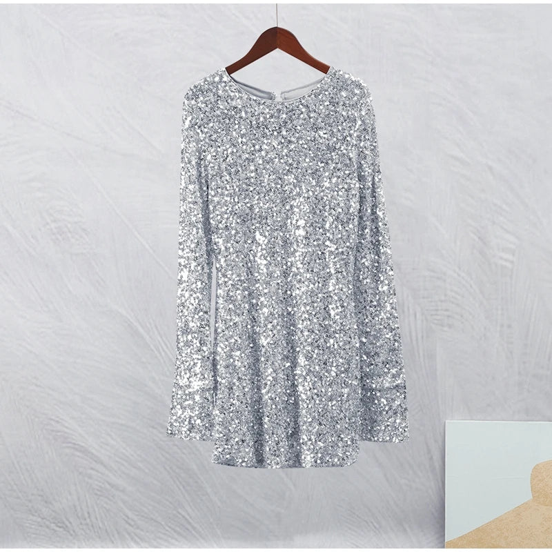 Margarita Back Slit Sequin Mini Dress