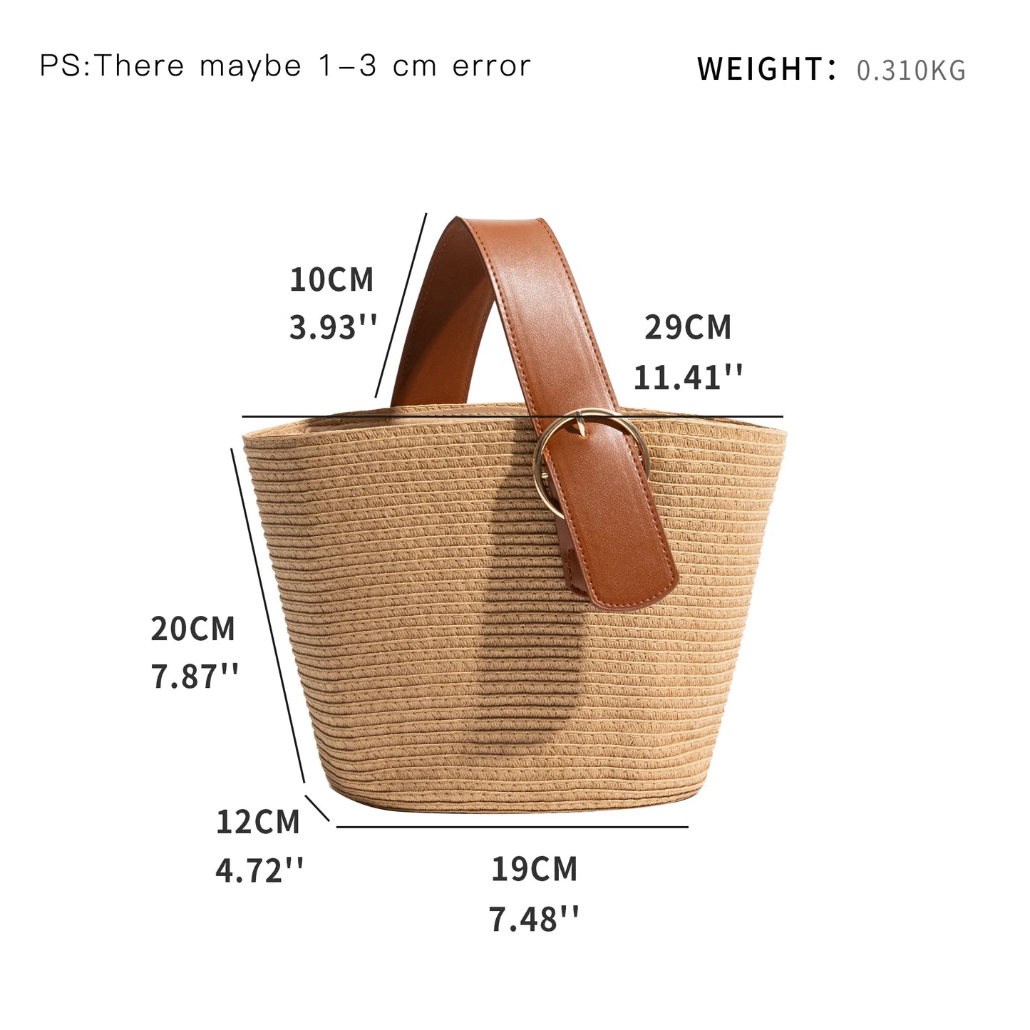 Terra Single Handle Bucket Straw Mini Tote