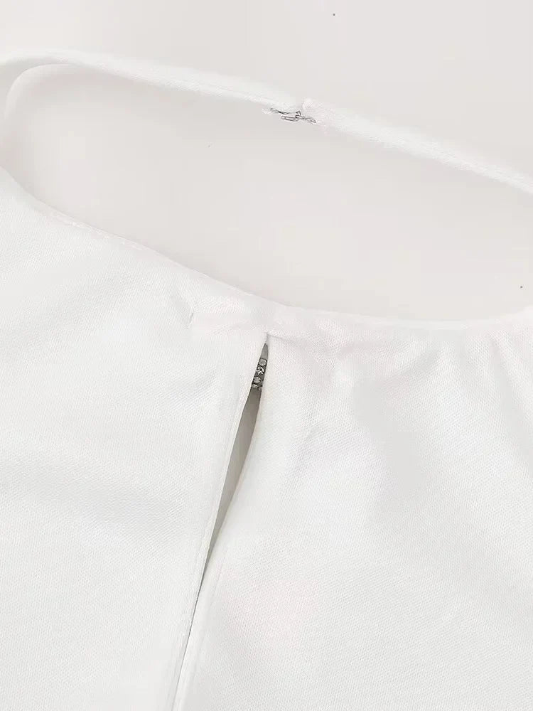 Shelby Rhinestone Bow Tux Halter Tops