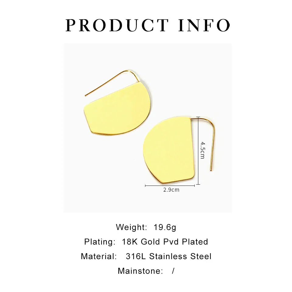 Inara Large Geometry Disc Hook Earrings