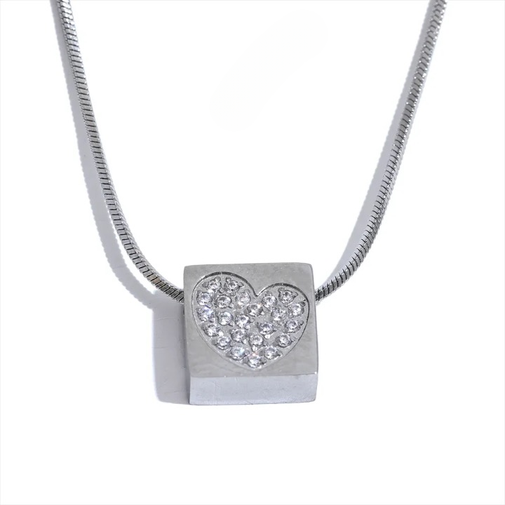 Cubic Zirconia Heart Pendant Necklace