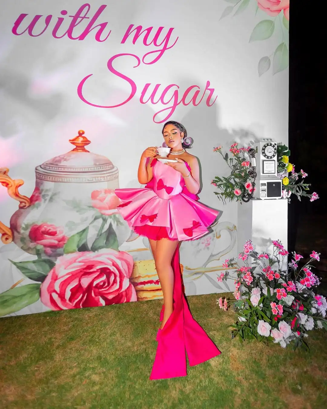 Bow Decor Strapless Mini Party Dress