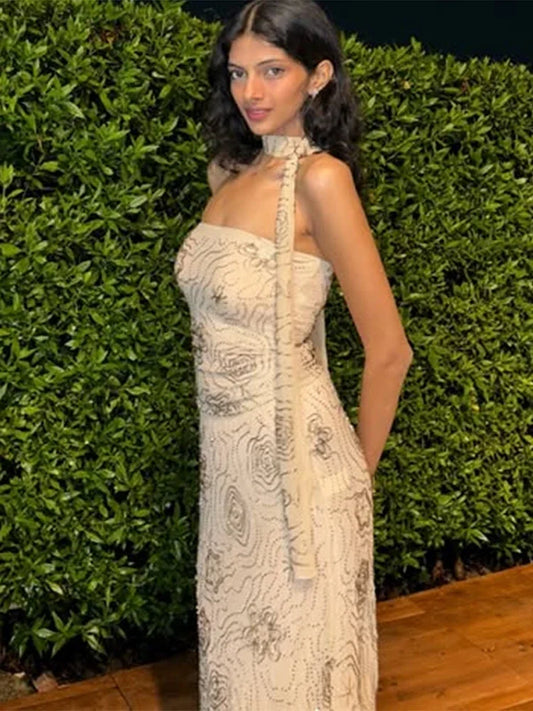 Sequin Off Shoulder Maxi Dress