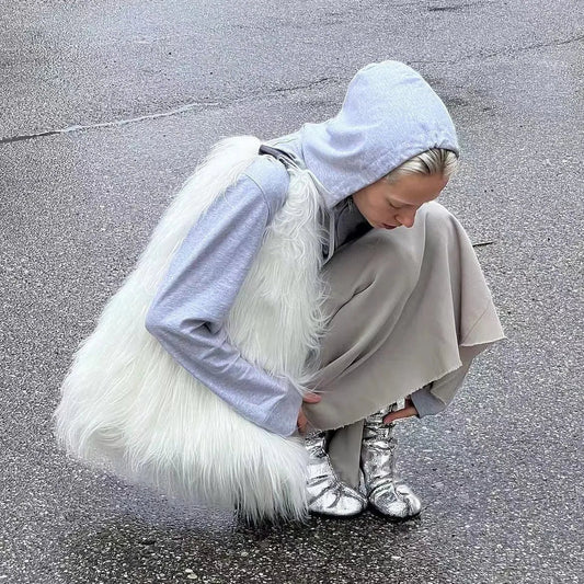 Shaggy Faux Fur Jumbo Hobo Bags