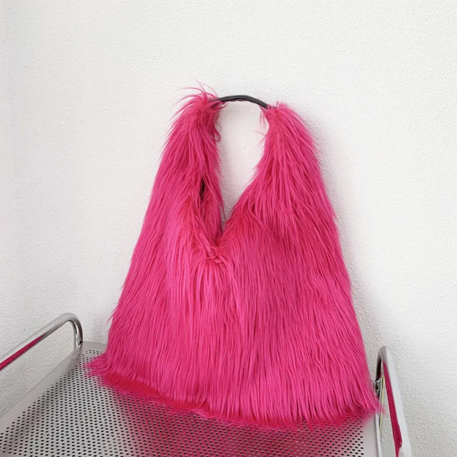Shaggy Faux Fur Jumbo Hobo Bags
