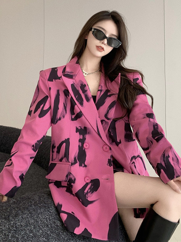 Shiela Abstract Print Blazer