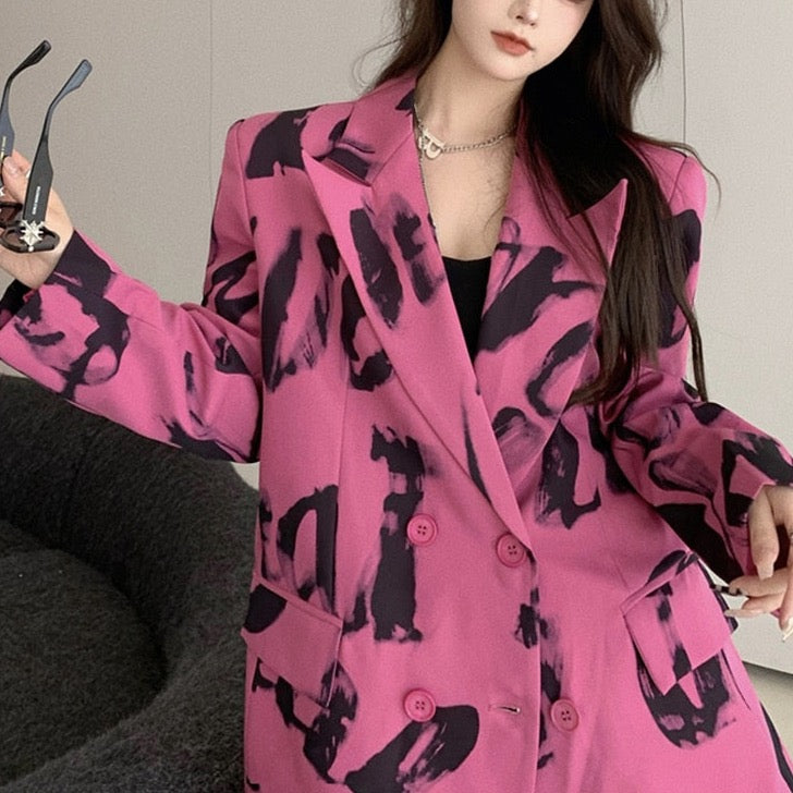 Shiela Abstract Print Blazer