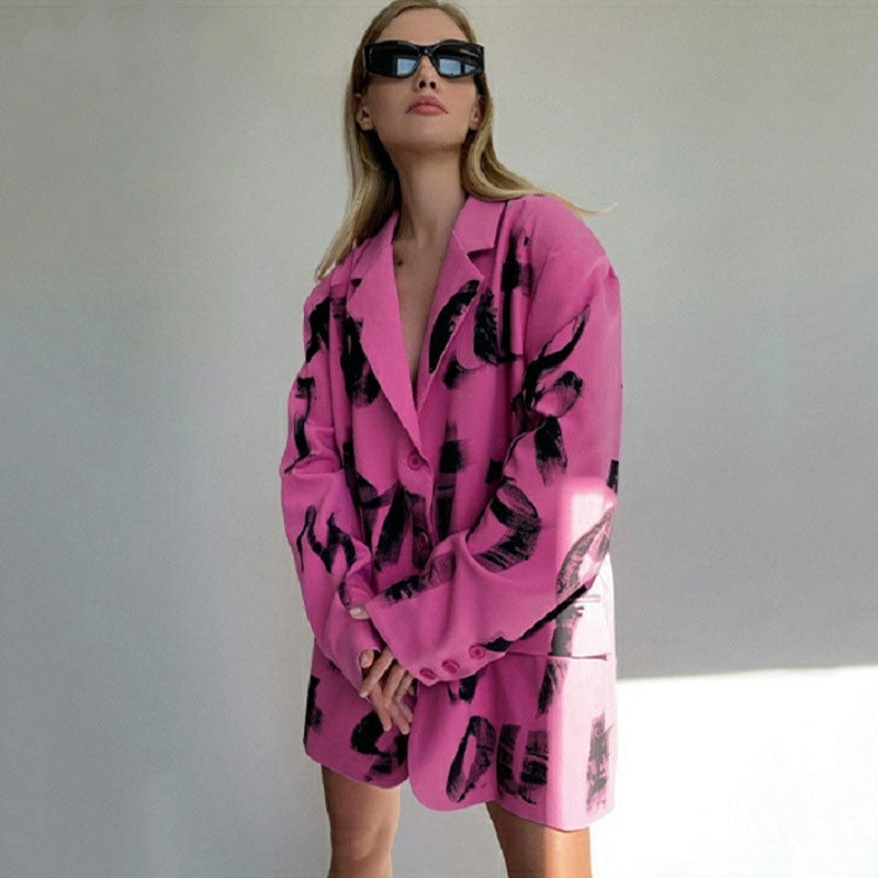 Shiela Abstract Print Blazer