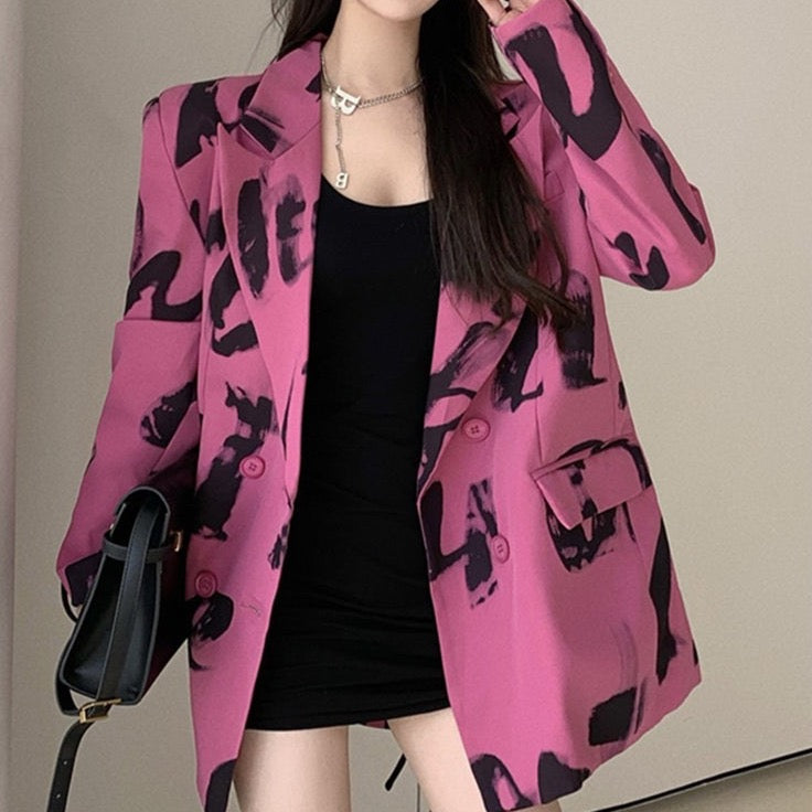 Shiela Abstract Print Blazer
