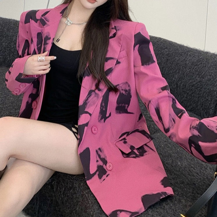 Shiela Abstract Print Blazer