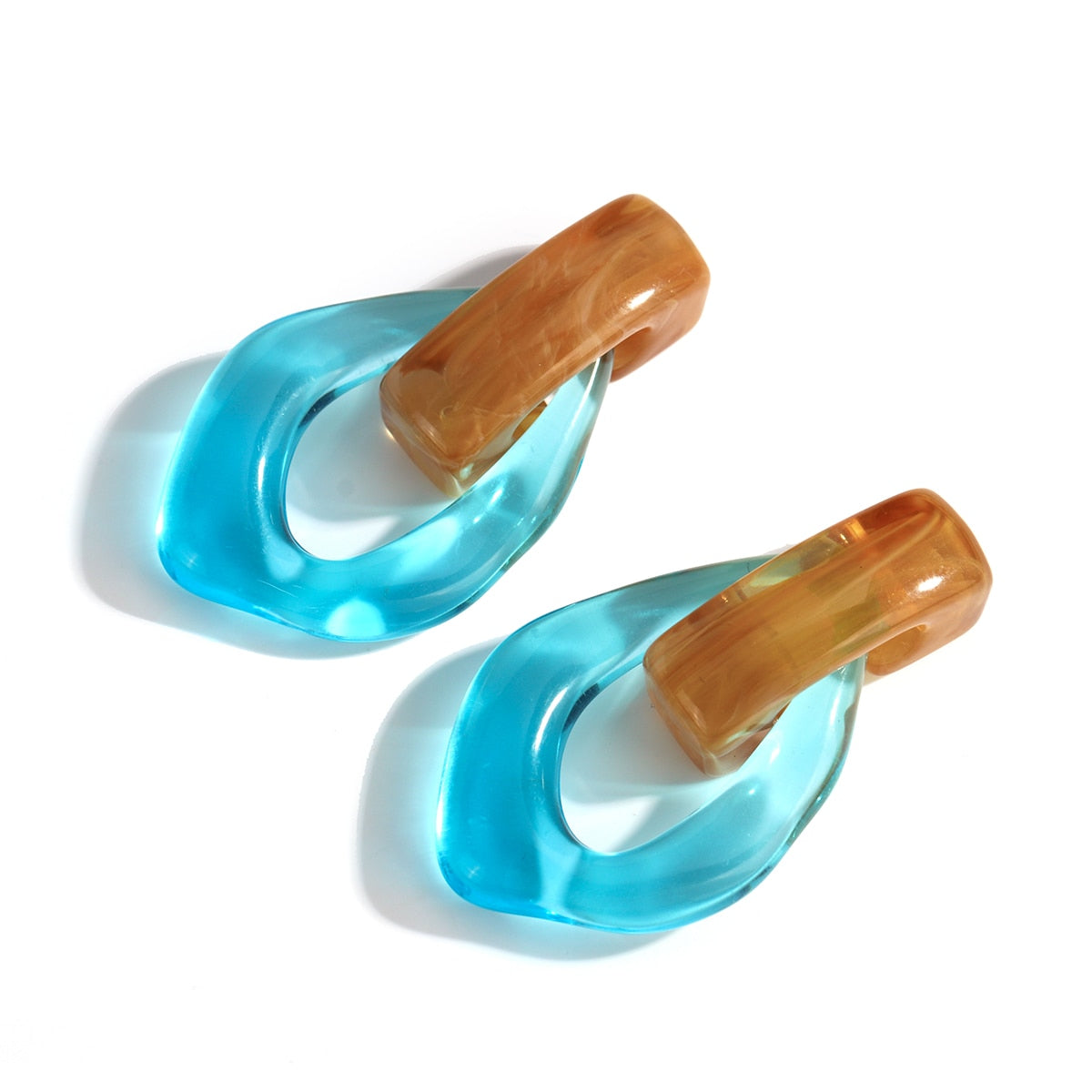 Sia Colorful Clear Resin Acrylic Water Drop Earrings  - 6 Colors