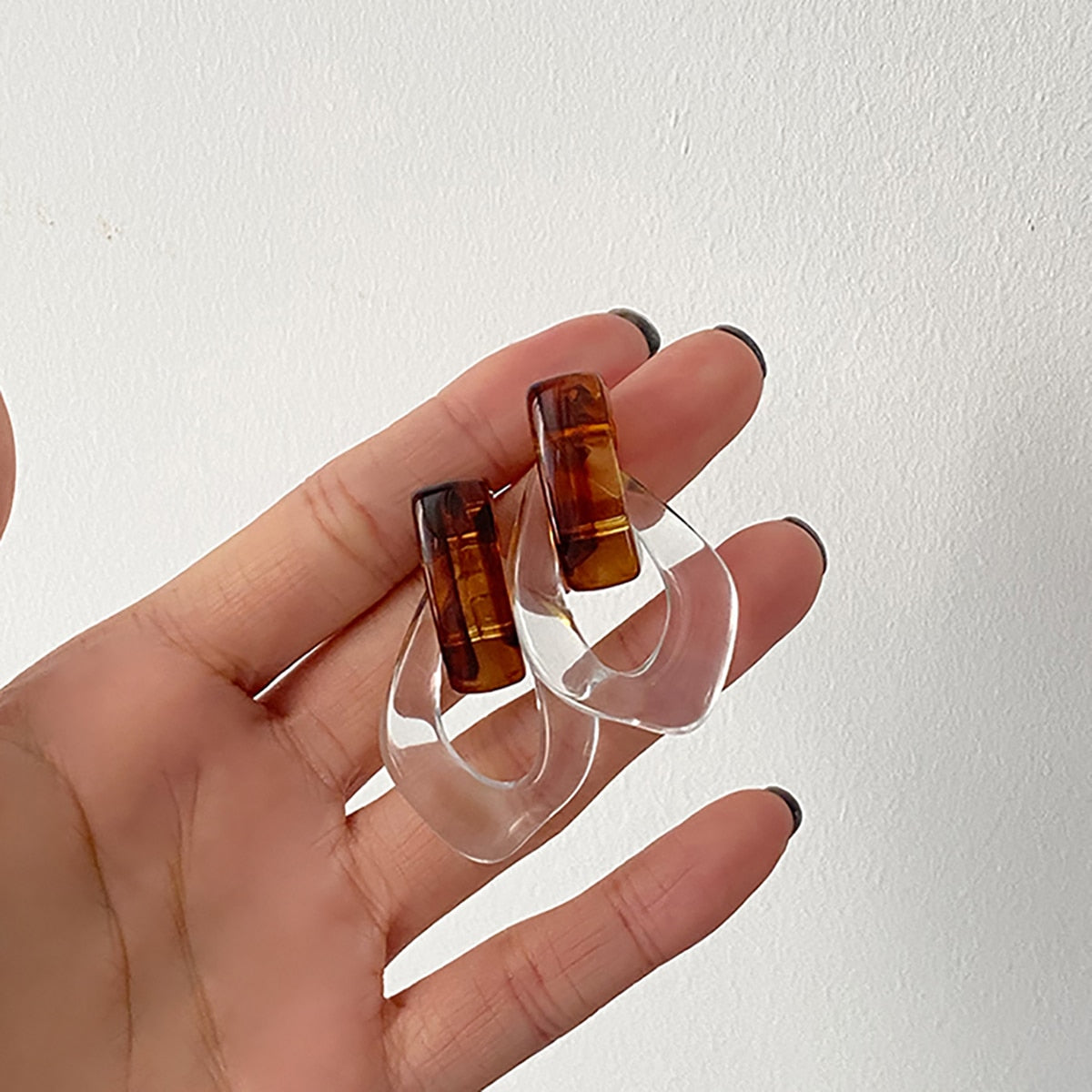 Sia Colorful Clear Resin Acrylic Water Drop Earrings  - 6 Colors