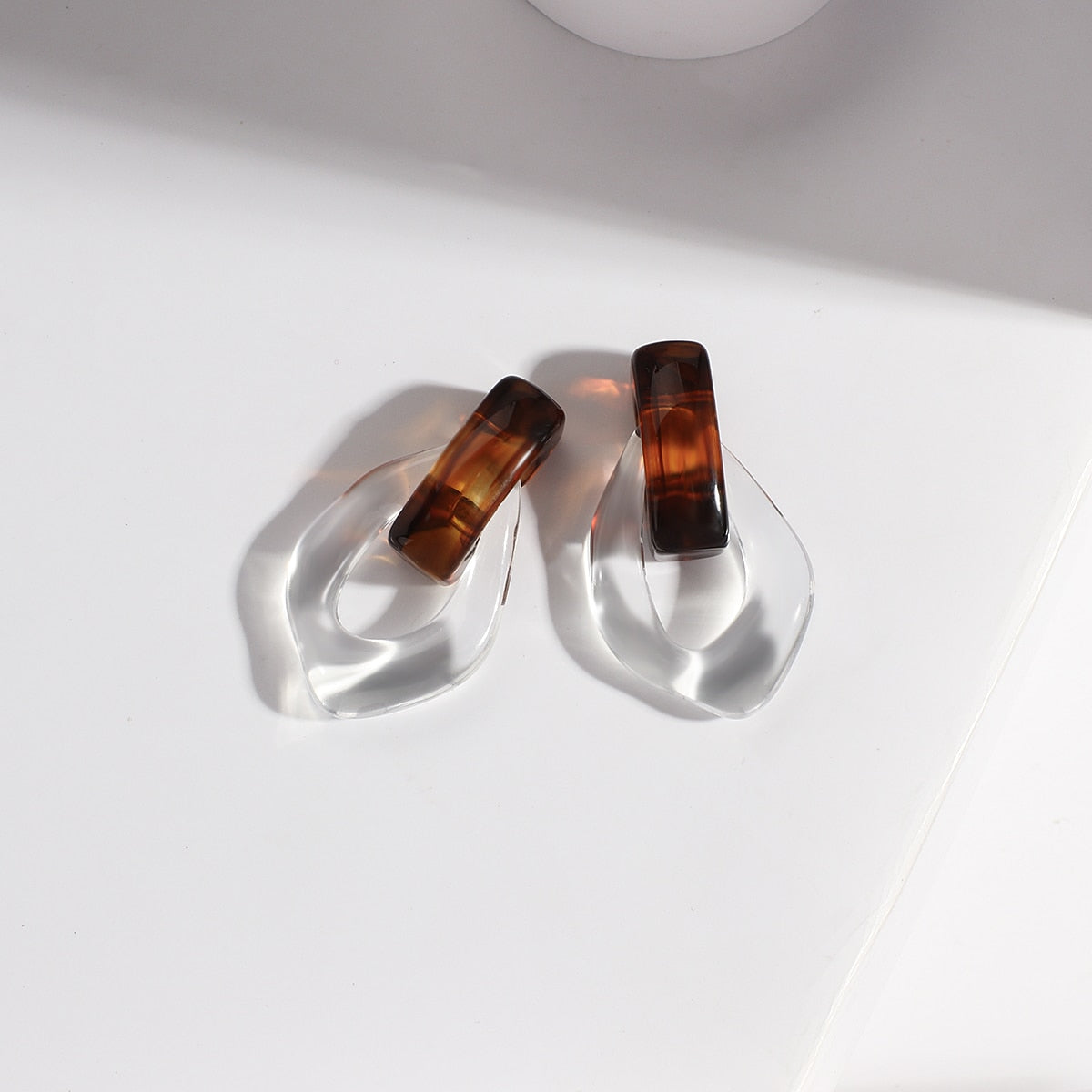 Sia Colorful Clear Resin Acrylic Water Drop Earrings  - 6 Colors