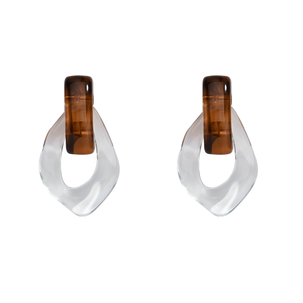 Sia Colorful Clear Resin Acrylic Water Drop Earrings  - 6 Colors