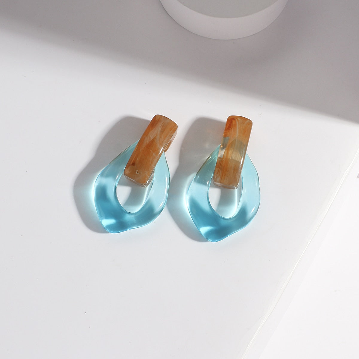 Sia Colorful Clear Resin Acrylic Water Drop Earrings  - 6 Colors