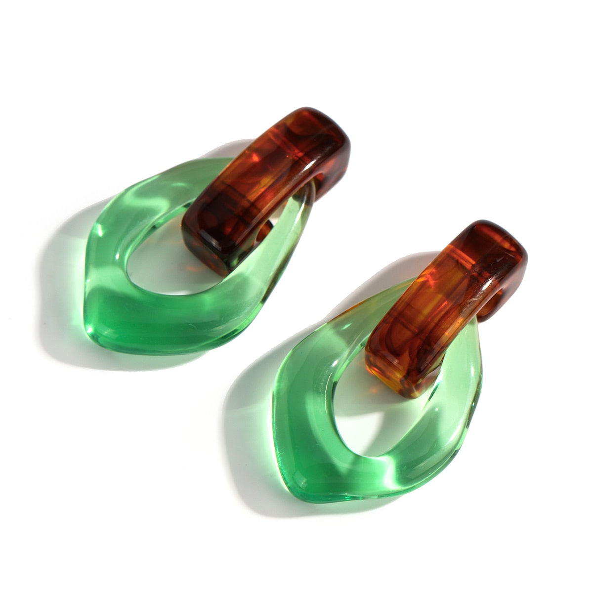 Sia Colorful Clear Resin Acrylic Water Drop Earrings  - 6 Colors