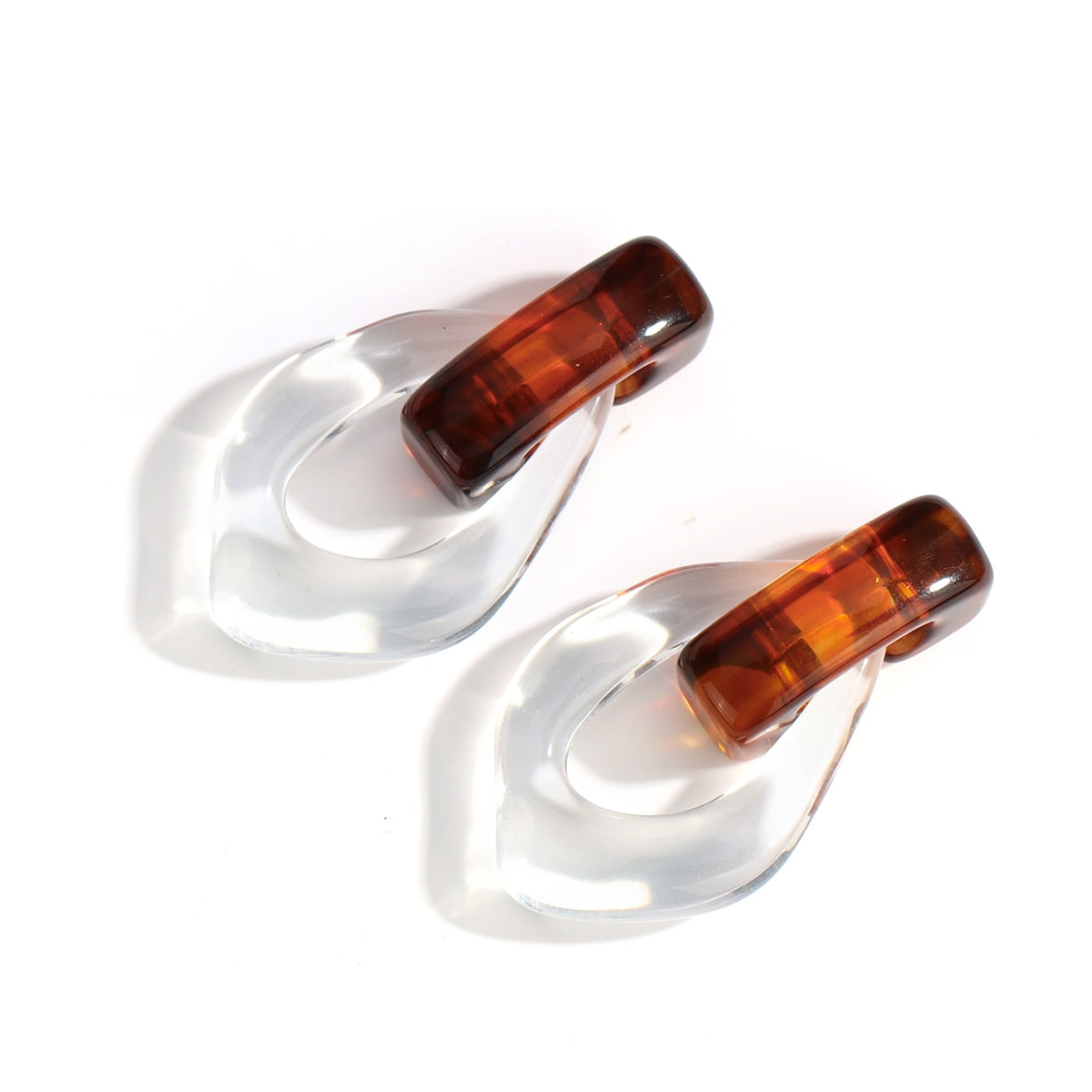 Sia Colorful Clear Resin Acrylic Water Drop Earrings  - 6 Colors