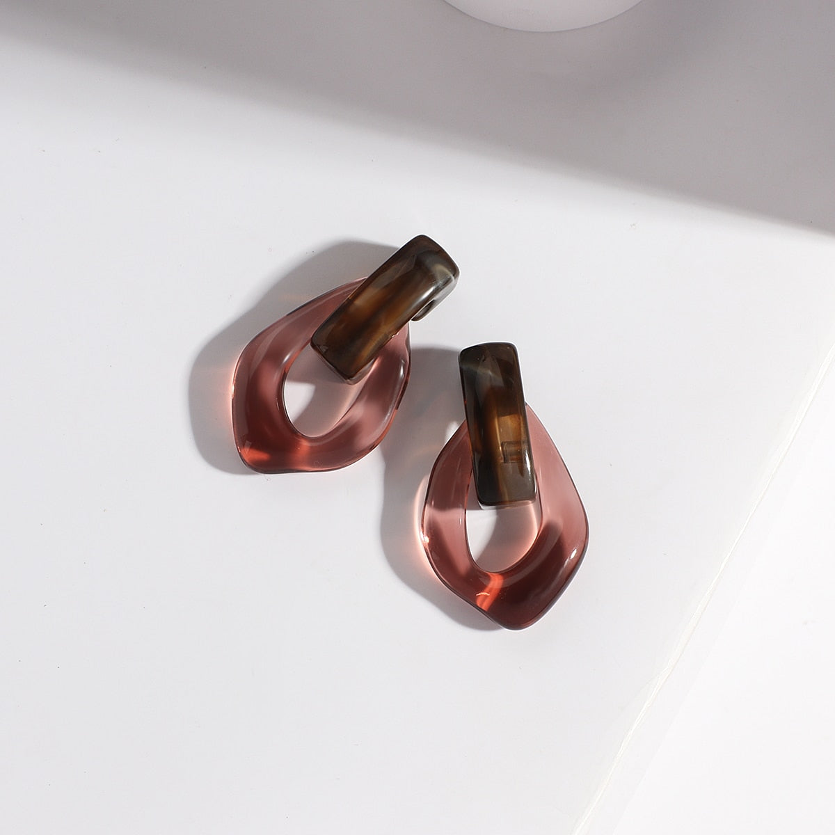 Sia Colorful Clear Resin Acrylic Water Drop Earrings  - 6 Colors