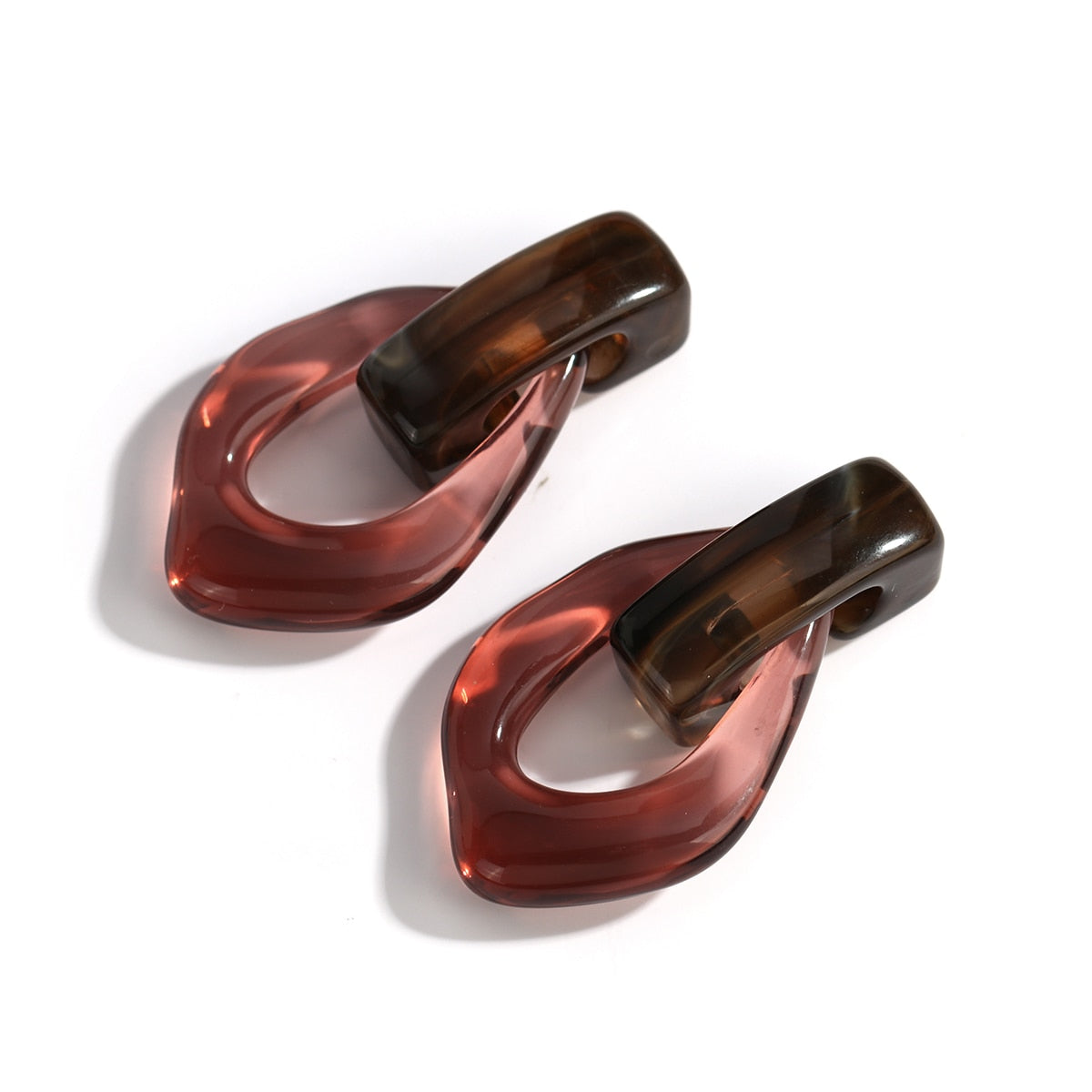 Sia Colorful Clear Resin Acrylic Water Drop Earrings  - 6 Colors