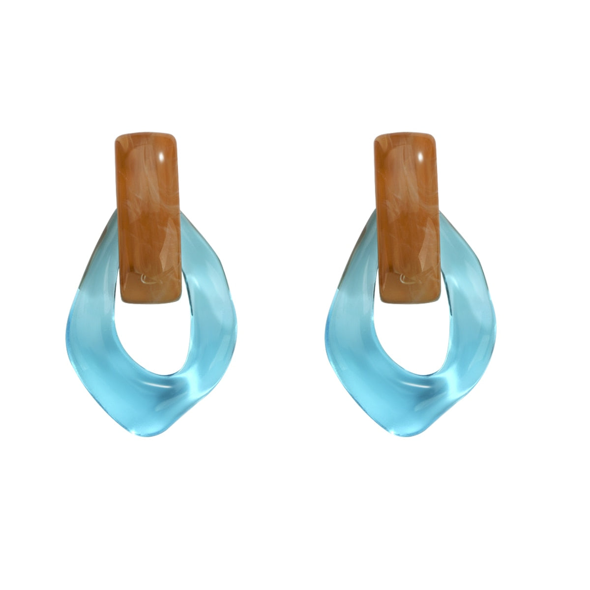 Sia Colorful Clear Resin Acrylic Water Drop Earrings  - 6 Colors