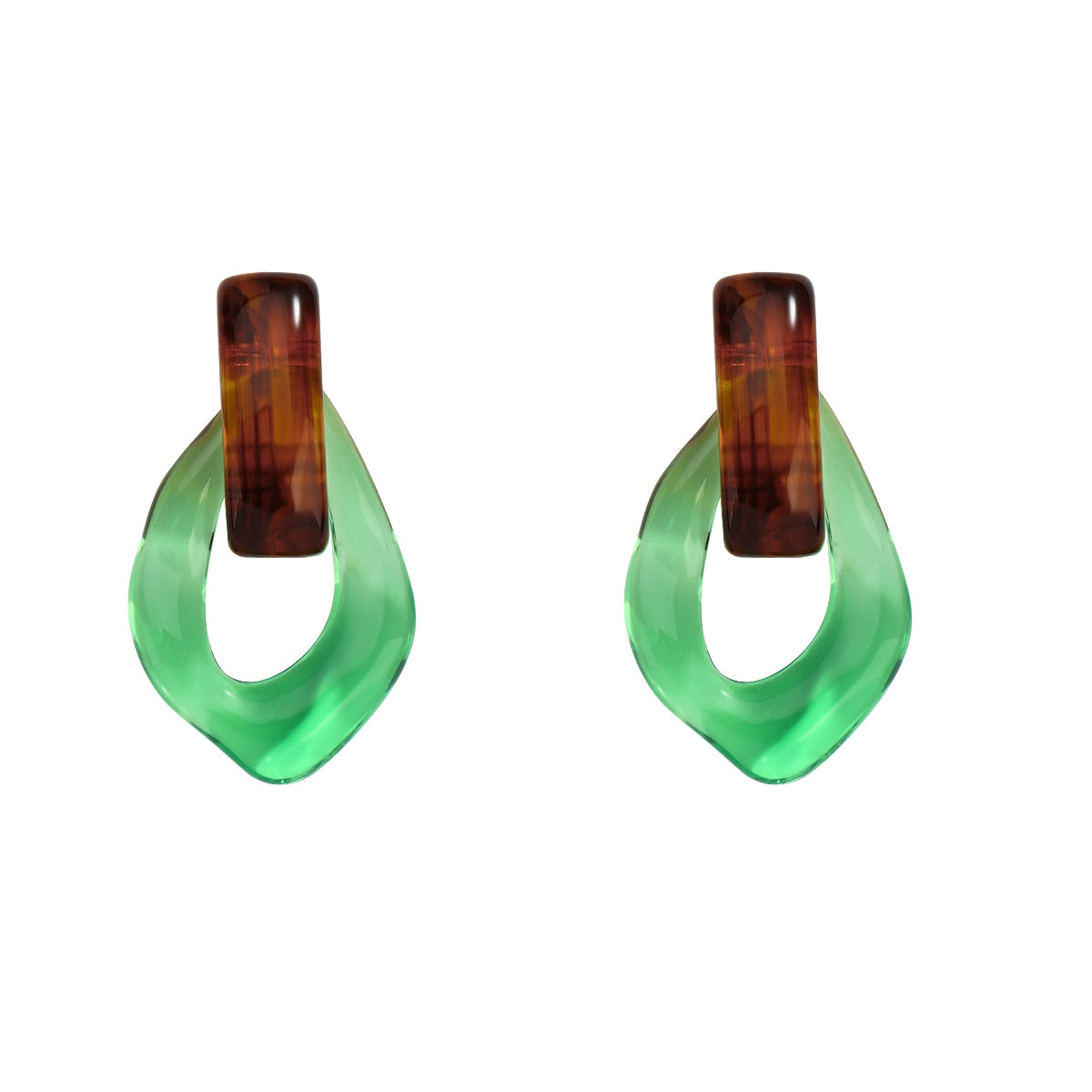 Sia Colorful Clear Resin Acrylic Water Drop Earrings  - 6 Colors