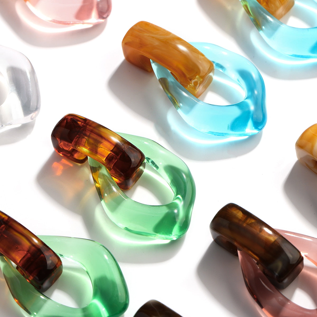 Sia Colorful Clear Resin Acrylic Water Drop Earrings  - 6 Colors