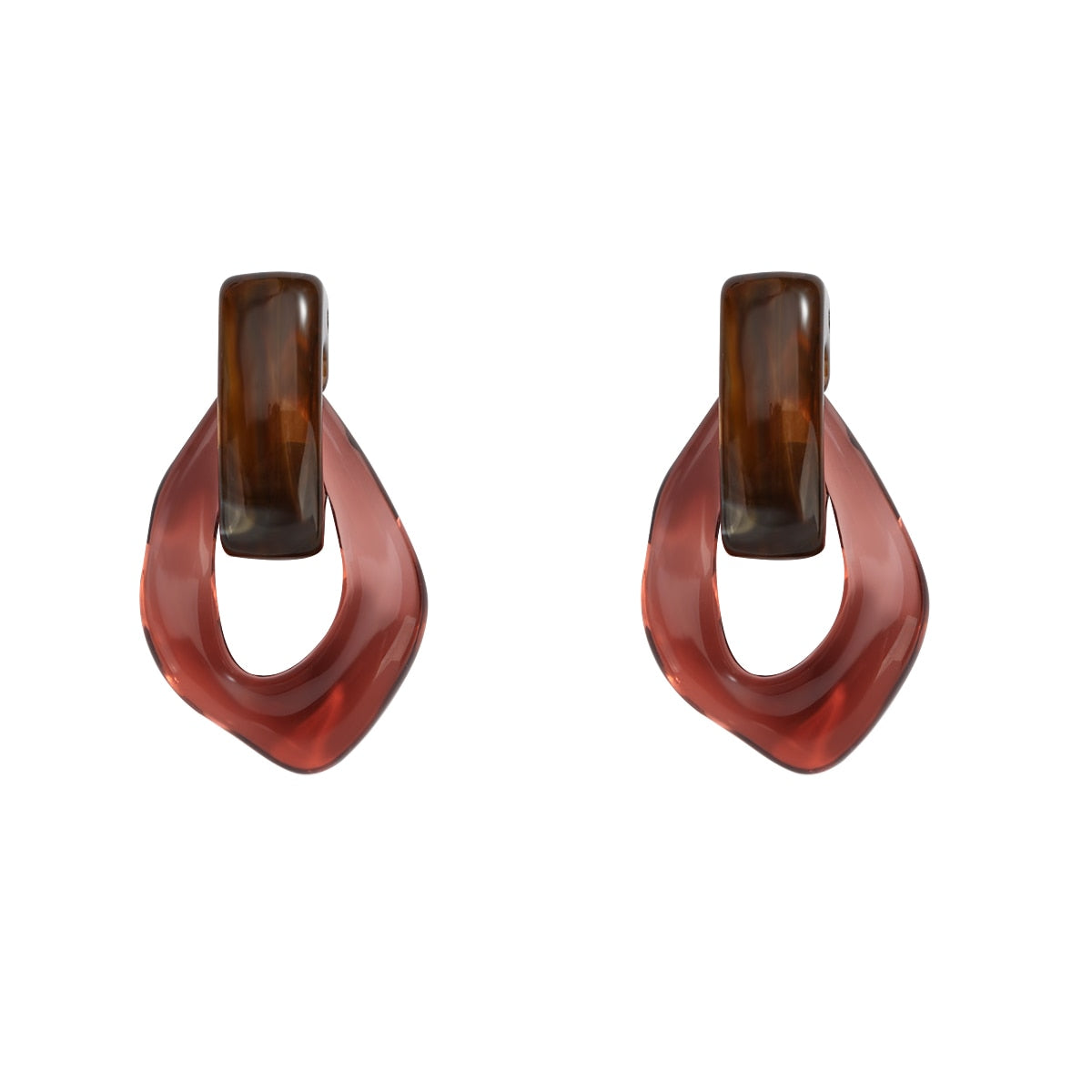 Sia Colorful Clear Resin Acrylic Water Drop Earrings  - 6 Colors