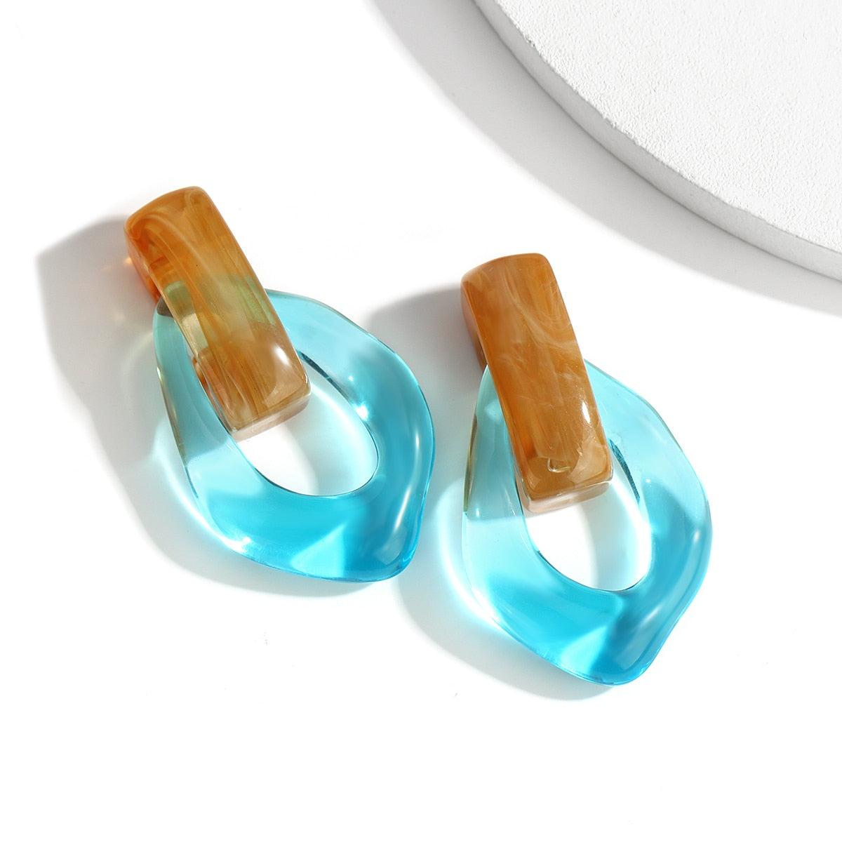 Sia Colorful Clear Resin Acrylic Water Drop Earrings  - 6 Colors