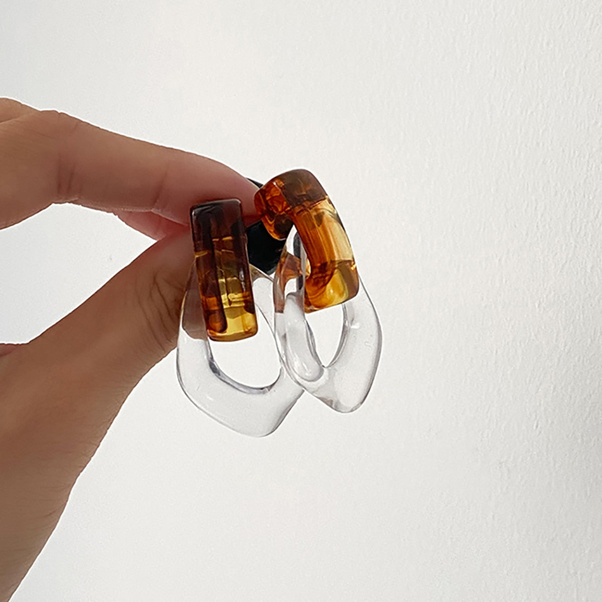 Sia Colorful Clear Resin Acrylic Water Drop Earrings  - 6 Colors