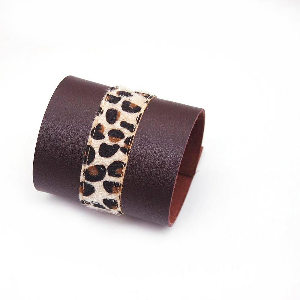 Sian Animal Print Cuff Leather Bracelet - 6 Patterns