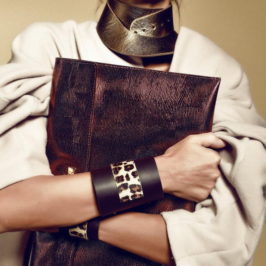 Sian Animal Print Cuff Leather Bracelet - 6 Patterns