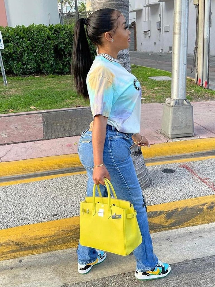 Low Waist Vintage Straight Denim Trousers Cyber Y2k Goth Pants Fashion Mom Jeans