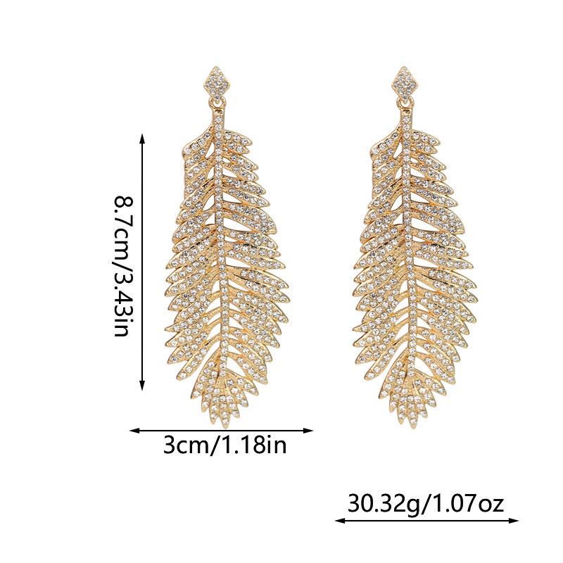 Signe Crystal Feather Earrings
