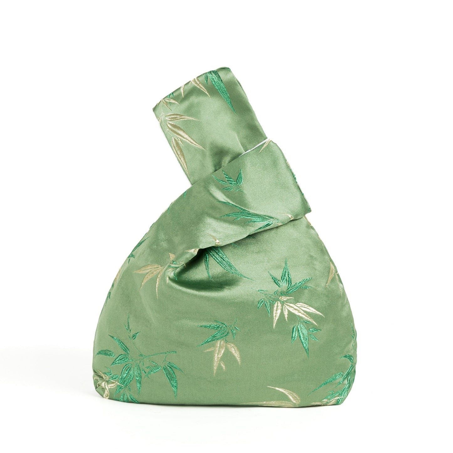 Silk Leaf Embroidery Japanese Knot Wrist Bags - 4 Colors