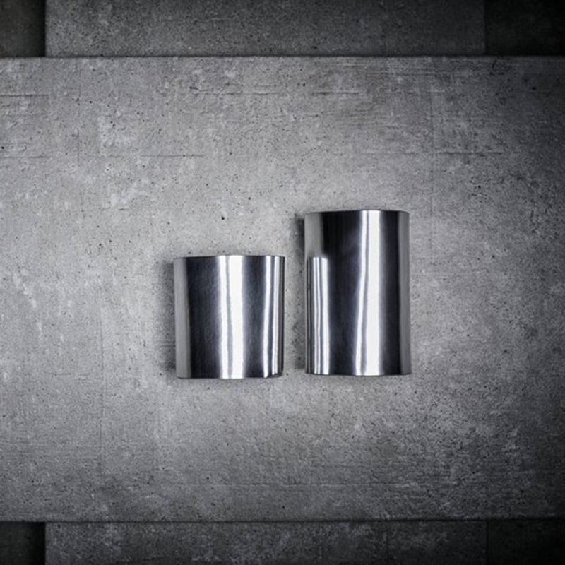 Silver Metallic Cylinder Leather Bracelet