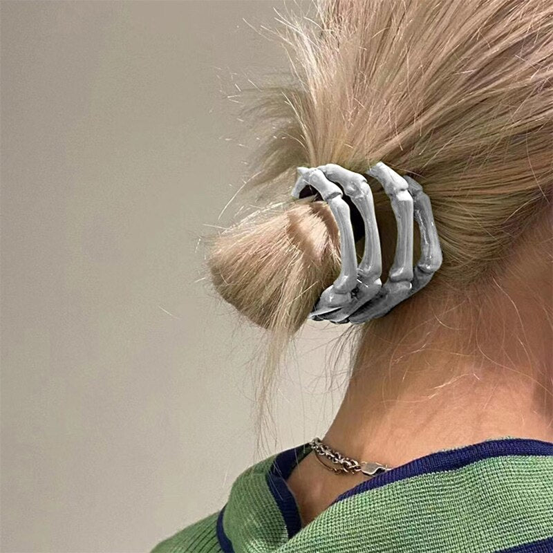 Silver Skull Hand Cuff Bracelet - 3 Colors