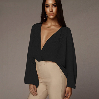 Silvia Metallic Texture Wrap Front Bodysuit - 4 Colors