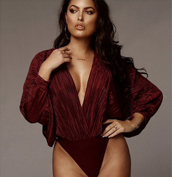 Silvia Metallic Texture Wrap Front Bodysuit - 4 Colors