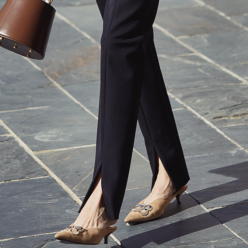 Simone Casual Pants with Split Bottom Details