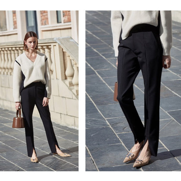 Simone Casual Pants with Split Bottom Details